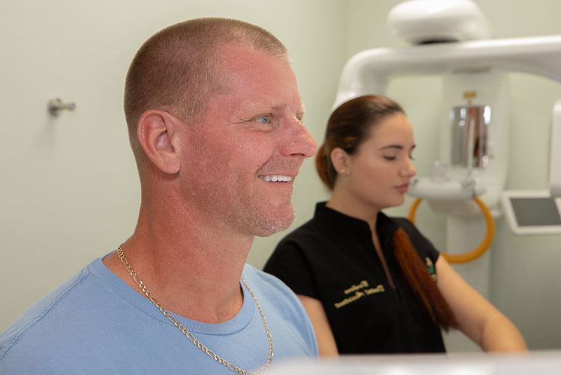 patient undergoing 3d scan for dental procedure